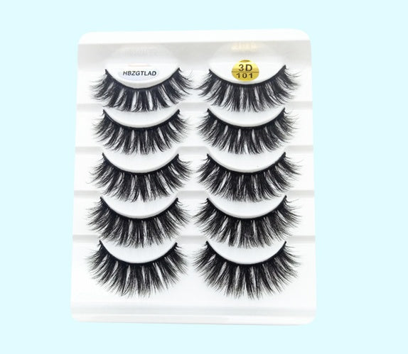 Mink False Eyelashes 3D False Eyelashes Five Pairs Of Soft Cotton Stalk Eyelashes Mink False Eyelashes 3D False Eyelashes Five Pairs Of Soft Cotton Stalk Eyelashes